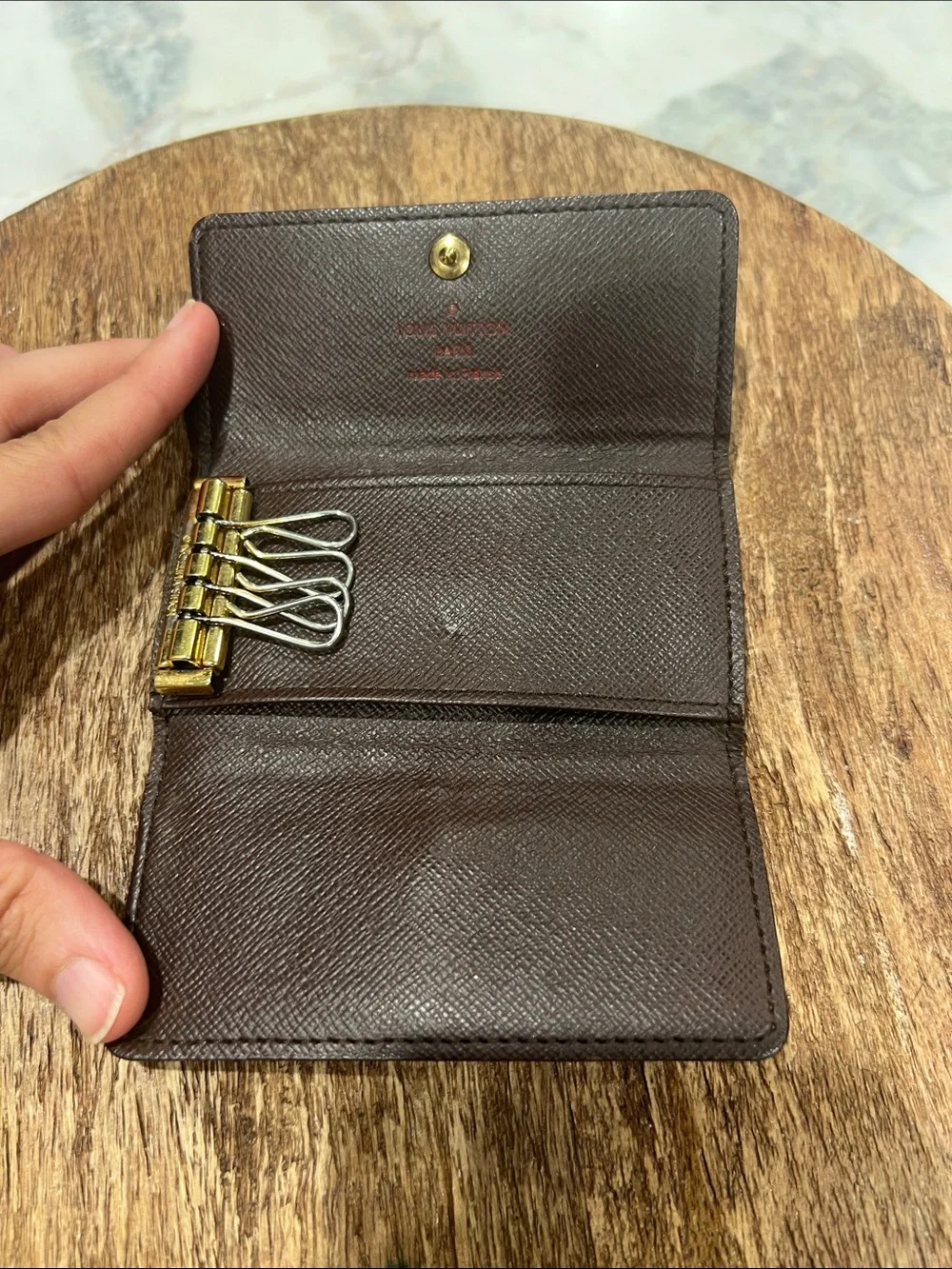 Louis Vuitton Damier Ebene 4-Key Holder in Brown